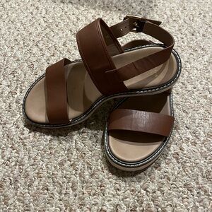 Cole Haan Brown Casual Leather Sandals